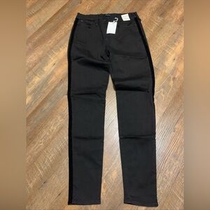 NEW J. Crew 9" High Rise Stretch Toothpick Jeans 31T 31 Tall Black Velvet Stripe